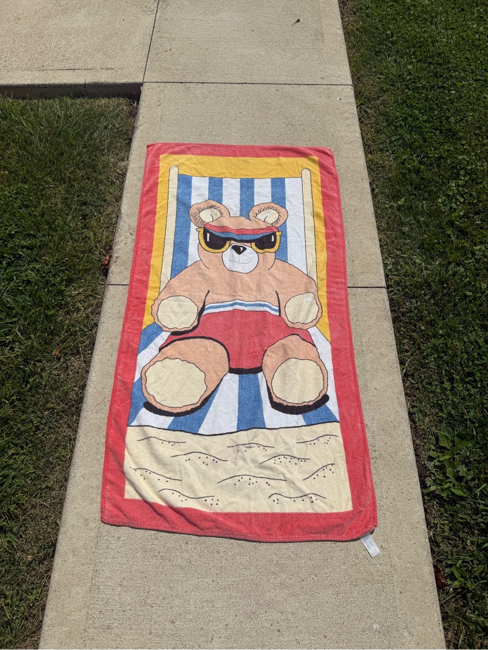 Vintage 80s Terrimondo Made in Israel Bear Beach Towel